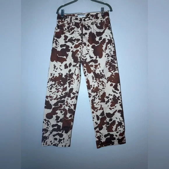 Free People We the Free Risk Taker Mid Rise Printed Jeans size 27 - Picture 1 of 6